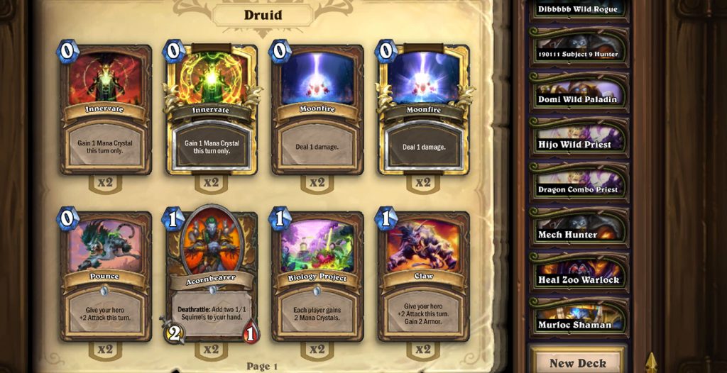 Günstige Budget Hearthstone Decks für Wild Format Ecogis